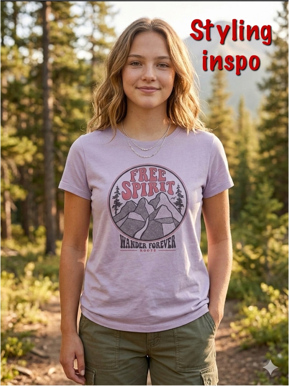 Roots Kids ‘Free Spirit‘ Graphic Tee- with small flaw